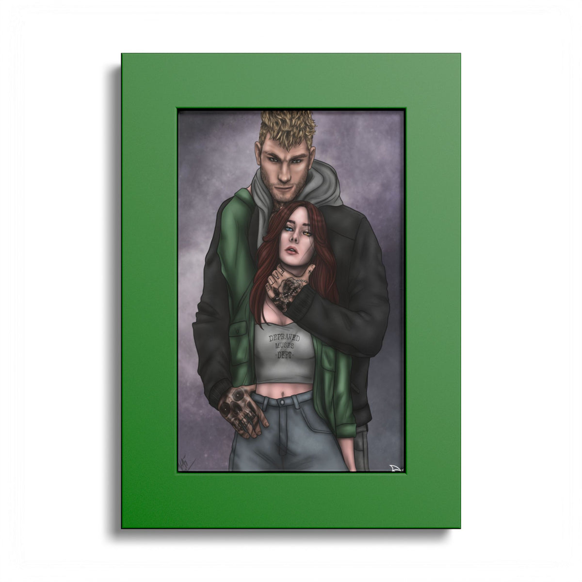 5x7 Ronan & Everly Green Framed Poster