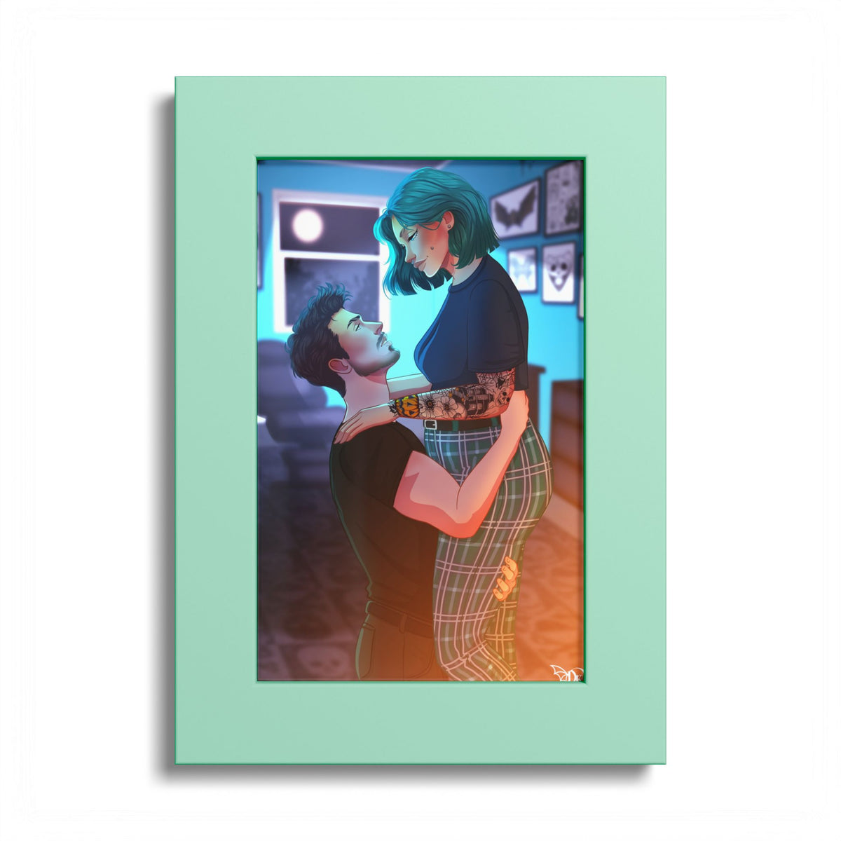 5x7 Brooks & Stevie Teal Framed Poster