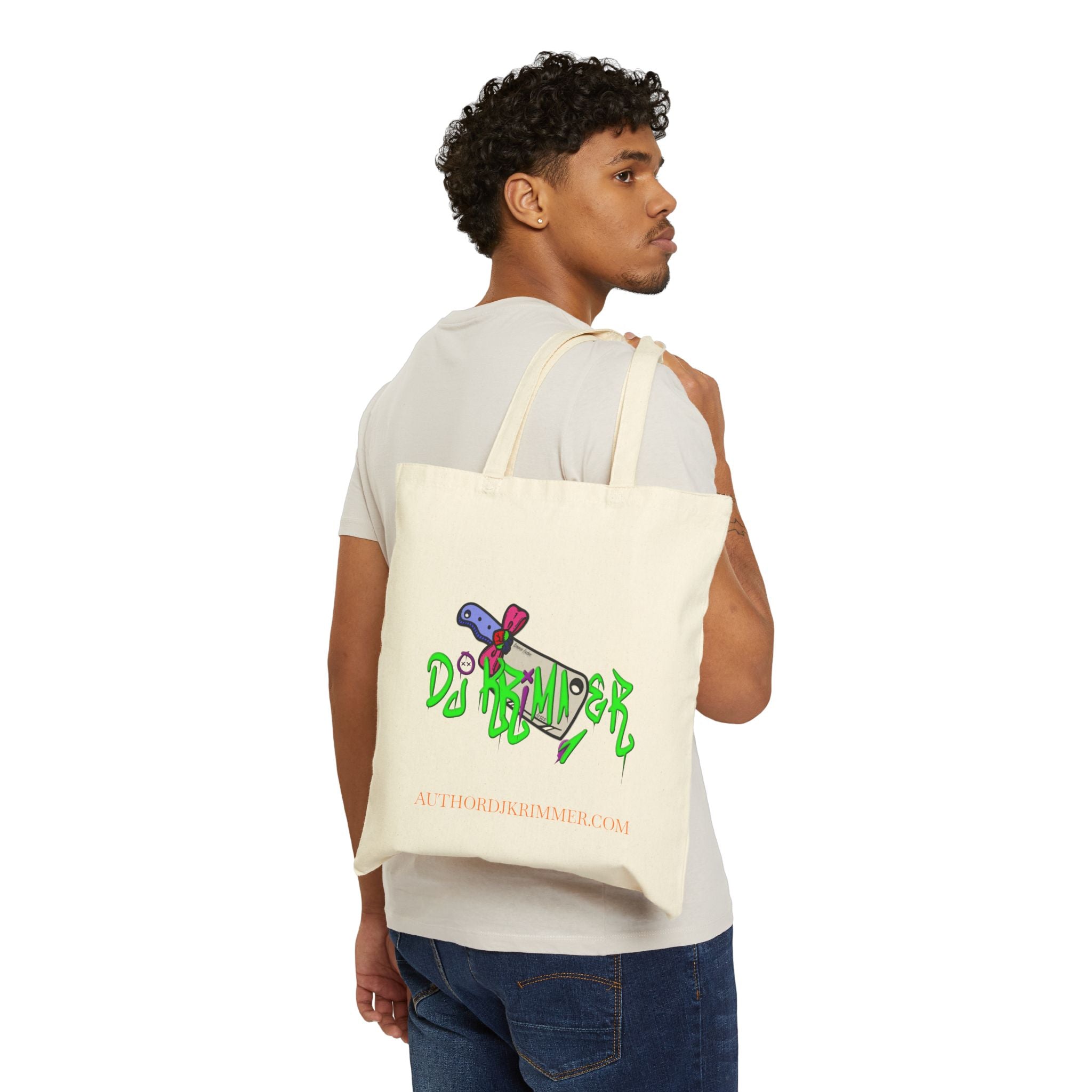 DJ KRIMMER Logo Cotton Canvas Tote Bag