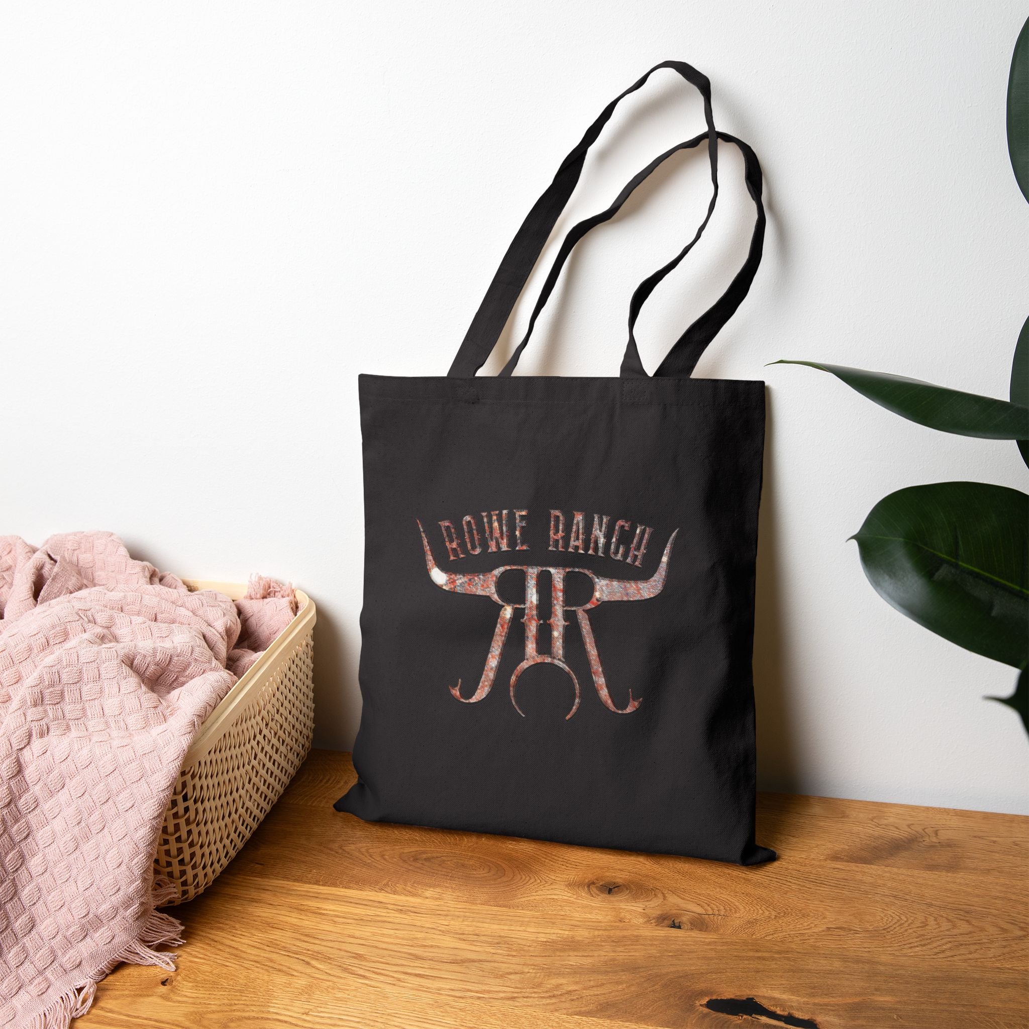 Rowe Ranch Logo Cotton Canvas Tote Bag