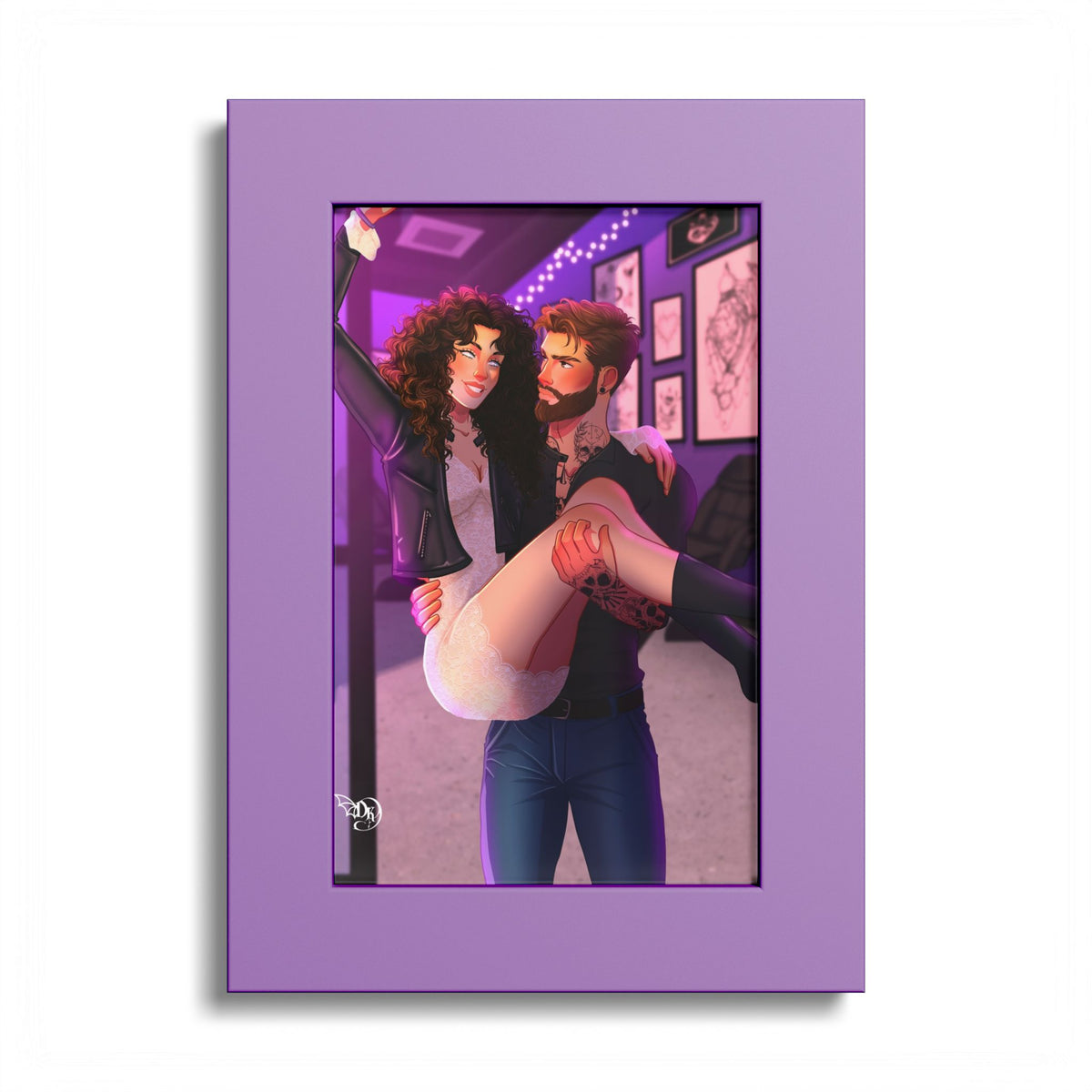 5x7 Derek & Indy Purple Framed Poster