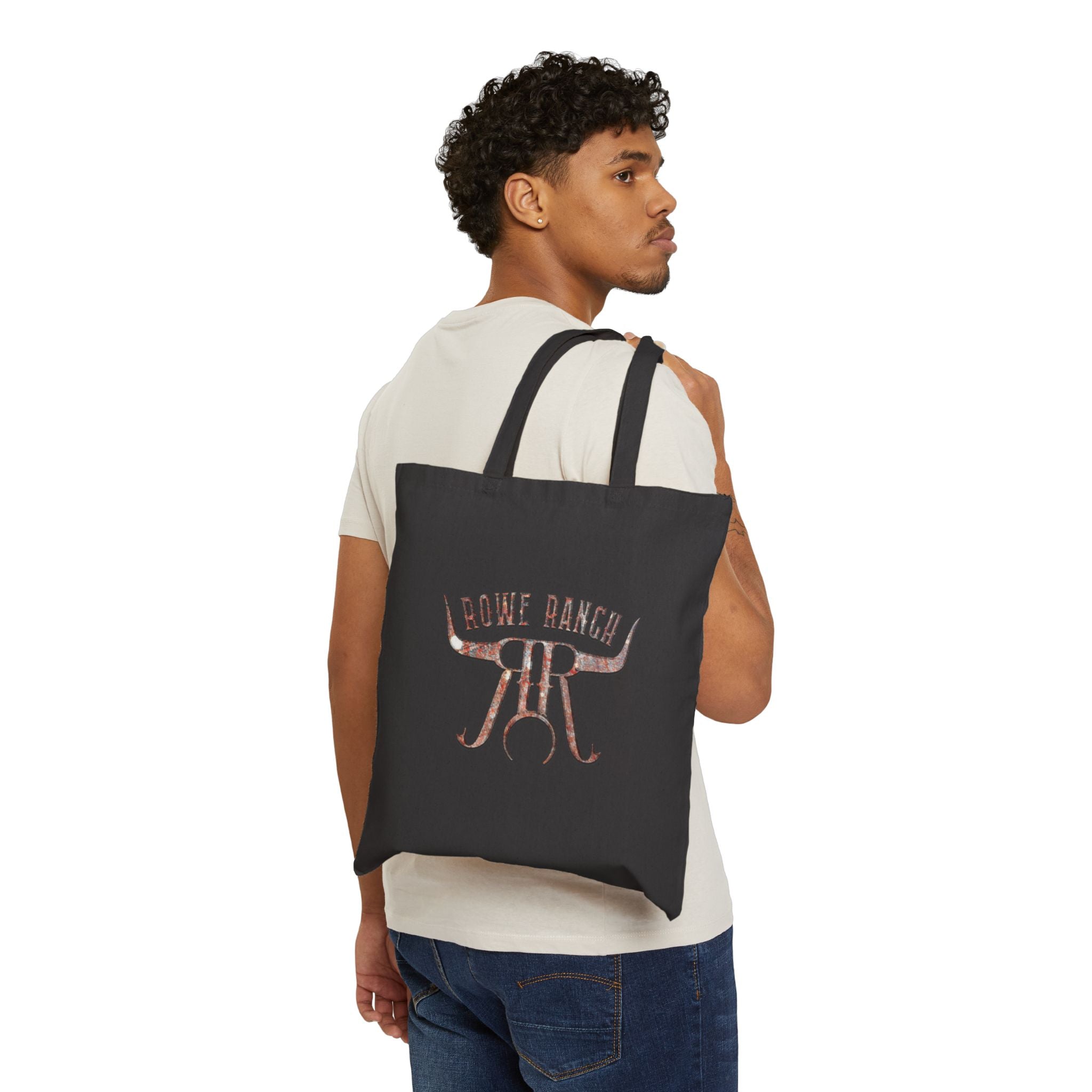 Rowe Ranch Logo Cotton Canvas Tote Bag