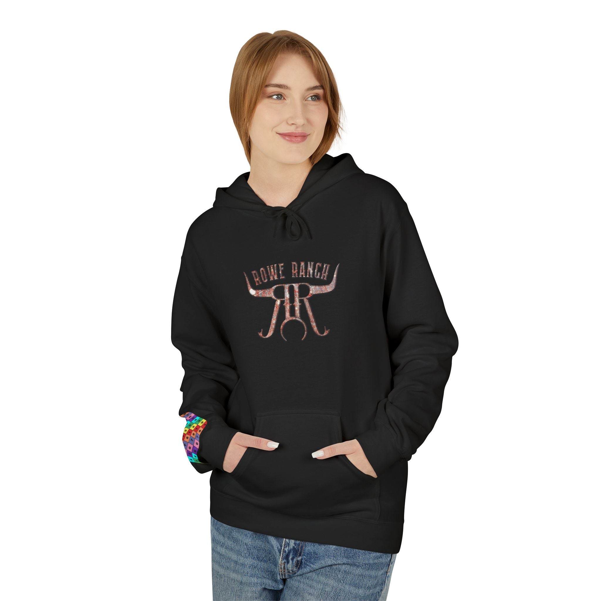 Rowe Ranch Logo Unisex Midweight Softstyle Fleece Hoodie
