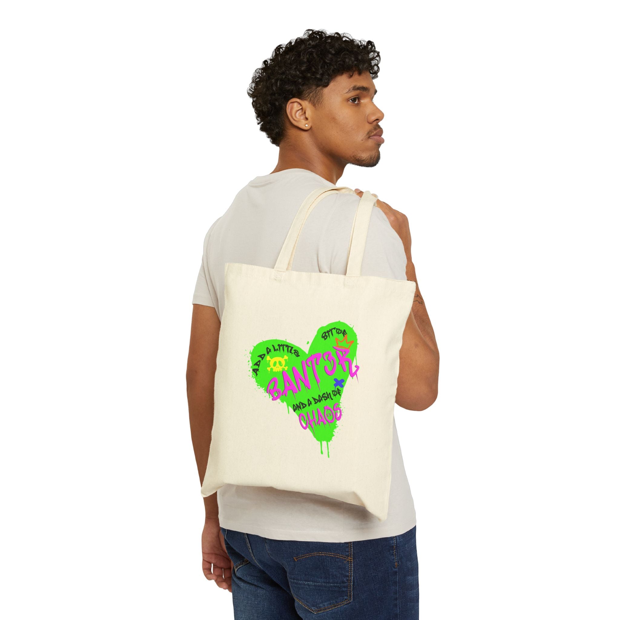 DJ KRIMMER Logo Cotton Canvas Tote Bag