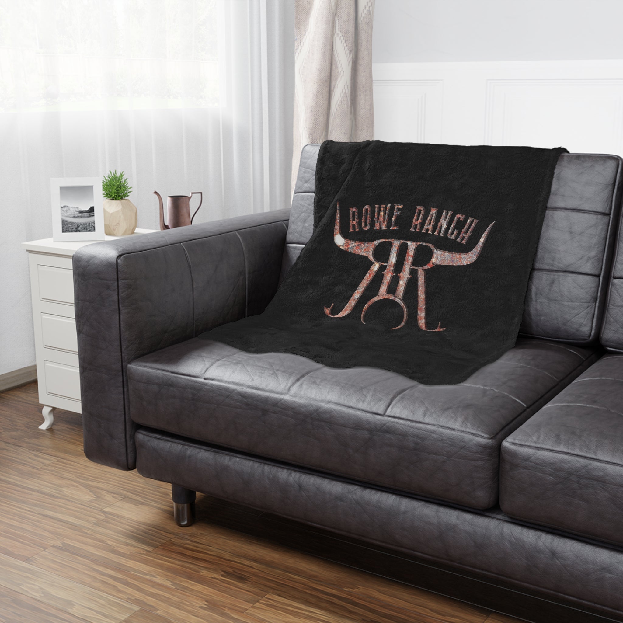 Rowe Ranch Logo Minky Blanket